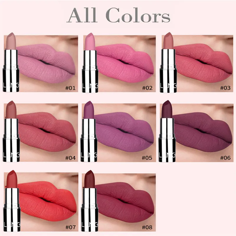 

8 Color Non-stick Cup Waterproof Lipstick Cosmetics Matte Bullet Lipstick for Women Long Lasting Lip Stick Nude Makeup TSLM2