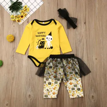 Happy Halloween Newborn Baby Girls Clothes 3PCs Outfit Sets Romper+Tutu Lace Pants Outfits Cute Baby Clothing
Happy Halloween Newborn Baby Girls Clothes 3PCs Outfit Sets Romper+Tutu Lace Pants Outfits Cute Baby Clothing