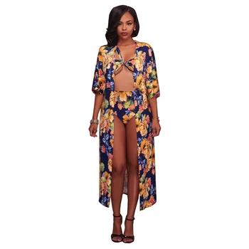 Beautiful Floral Print 3 Piece Beach Wear Set Long Chiffon Cover Ups Women Push Up Bandage Bikini Set Swimwear for Women
Beautiful Floral Print 3 Piece Beach Wear Set Long Chiffon Cover Ups Women Push Up Bandage Bikini Set Swimwear for Women