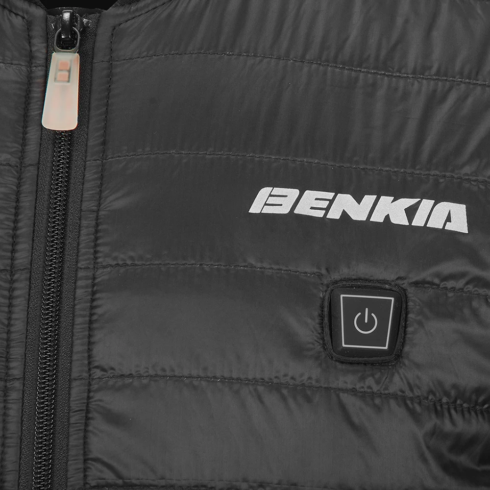 Мужская куртка с инфракрасным подогревом BENKIA зимняя Термоодежда USB черный жилет