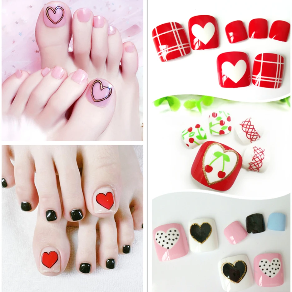 24 Pcs Love Artificial Fake Toe Nails For Foot Lady False Toenails With Design DIY Nail Art Tip Manicure Tools
24 Pcs Love Artificial Fake Toe Nails For Foot Lady False Toenails With Design DIY Nail Art Tip Manicure Tools