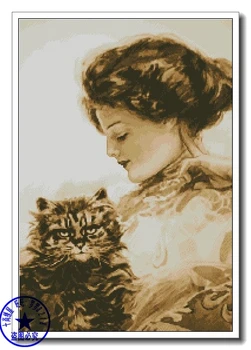 Higher Cotton free delivery Top Quality fashion counted cross stitch kit girl and cat kitty, lady woman and cat 
Higher Cotton free delivery Top Quality fashion counted cross stitch kit girl and cat kitty, lady woman and cat