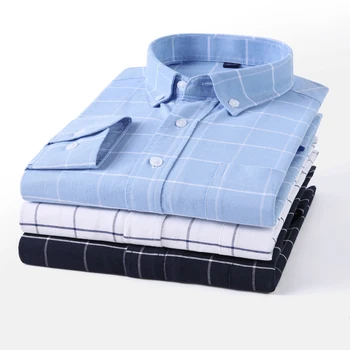 2020 Mens Wear Oxford Plaid Shirt Casual Long Sleeve 100% Pure Cotton Work Shirt Spring Male Social Formal Business Dress Shirts
2020 Mens Wear Oxford Plaid Shirt Casual Long Sleeve 100% Pure Cotton Work Shirt Spring Male Social Formal Business Dress Shirts