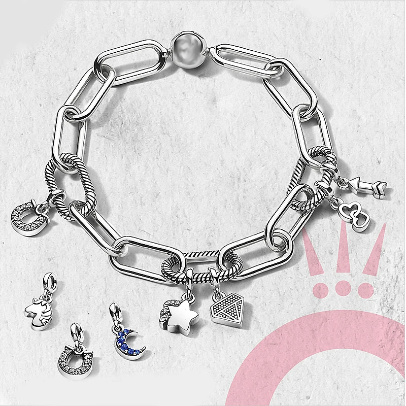 100% 925 Sterling Silver 1:1 pandoras Me link Star moon diamond love horse bracelet simple bracelet girlfriend gift
100% 925 Sterling Silver 1:1 pandoras Me link Star moon diamond love horse bracelet simple bracelet girlfriend gift