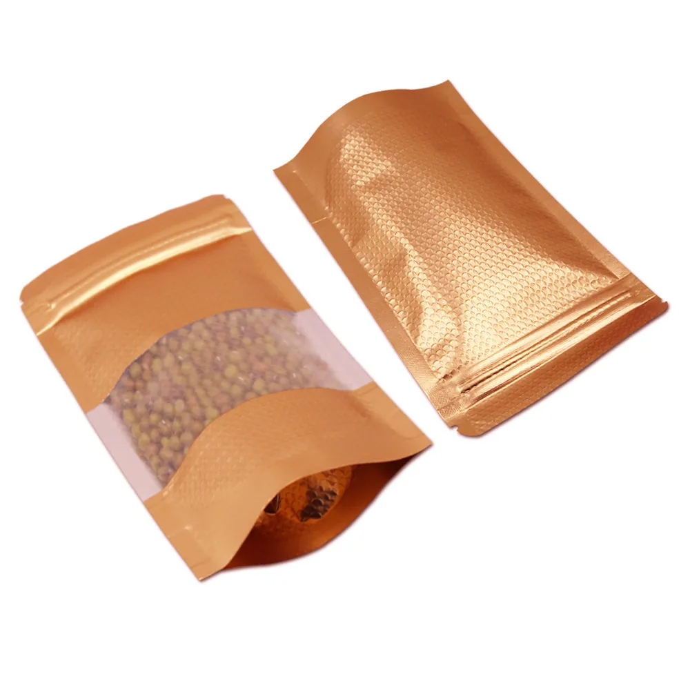 12*20cm (4.72"x 7.87") 100Pcs Zip Lock Gold Lined Aluminum Foil Package Bag Self Seal Mylar Food Storage Pack Pouch with Window
12*20cm (4.72"x 7.87") 100Pcs Zip Lock Gold Lined Aluminum Foil Package Bag Self Seal Mylar Food Storage Pack Pouch with Window