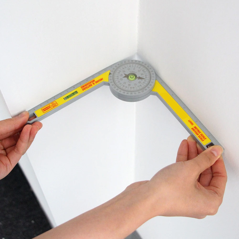 Miter Protractor 360 Degree Goniometer Angle Finder Plastic Angle Ruler Measurement Inclinometer Angle Gauge Carpenter Tools
Miter Protractor 360 Degree Goniometer Angle Finder Plastic Angle Ruler Measurement Inclinometer Angle Gauge Carpenter Tools