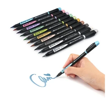 10pcs Color Brush Metallic Marker Pen Set 1-7mm Soft Point Drawing Painting Highlighting Calligraphy Lettering School Art A6929
10pcs Color Brush Metallic Marker Pen Set 1-7mm Soft Point Drawing Painting Highlighting Calligraphy Lettering School Art A6929