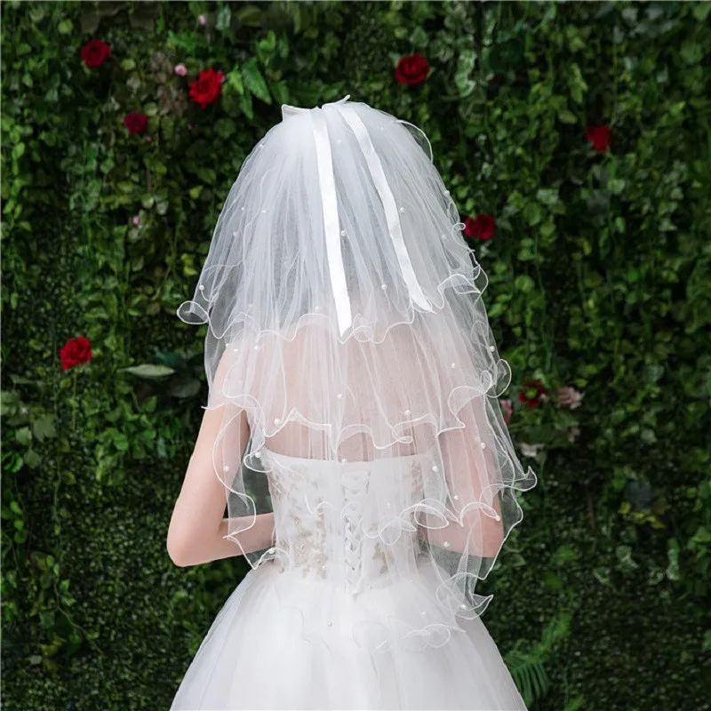 Luxury Four Layer Short Pearls Beaded Bridal Wedding Veil Elbow Length Bridal Veil With Comb Puffy Spring Bride Veil With Bow
Luxury Four Layer Short Pearls Beaded Bridal Wedding Veil Elbow Length Bridal Veil With Comb Puffy Spring Bride Veil With Bow