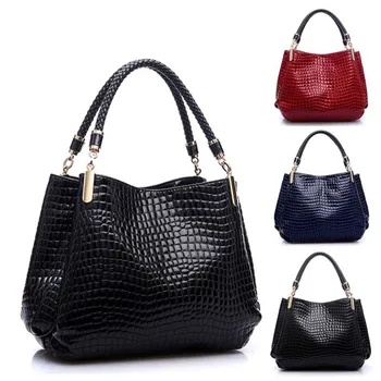 Fashion Women Crocodile Pattern Leather Shoulder Bag Female Tote Handbag
Fashion Women Crocodile Pattern Leather Shoulder Bag Female Tote Handbag
