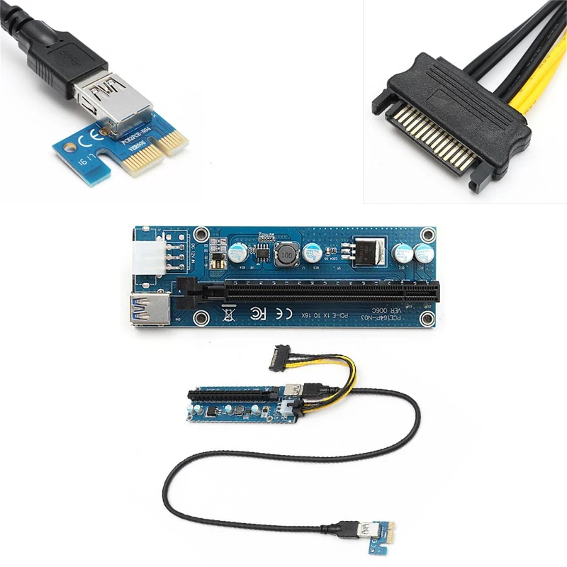 60cm 1Pcs Hot Power Extender 1x To 16x New Cable Adapter PCI-E Riser Card Pcie USB 3.0 Adapter SATA 6Pin Power Cable
60cm 1Pcs Hot Power Extender 1x To 16x New Cable Adapter PCI-E Riser Card Pcie USB 3.0 Adapter SATA 6Pin Power Cable