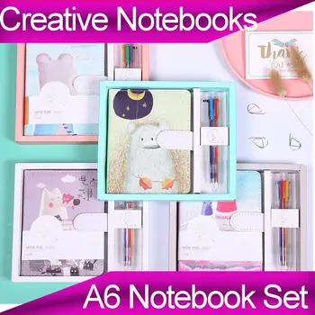 Notebook A6 Notebook Set Creative Notebooks Diary Book Small Fresh Student Notebook Cartoon Diary Gift Box Hand Account Book PU
Notebook A6 Notebook Set Creative Notebooks Diary Book Small Fresh Student Notebook Cartoon Diary Gift Box Hand Account Book PU