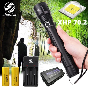 Powerful XHP70.2 LED Flashlight Tactical LED Torch Waterproof outdoor portable lighting Up to 4300 lumens output camping light
Powerful XHP70.2 LED Flashlight Tactical LED Torch Waterproof outdoor portable lighting Up to 4300 lumens output camping light