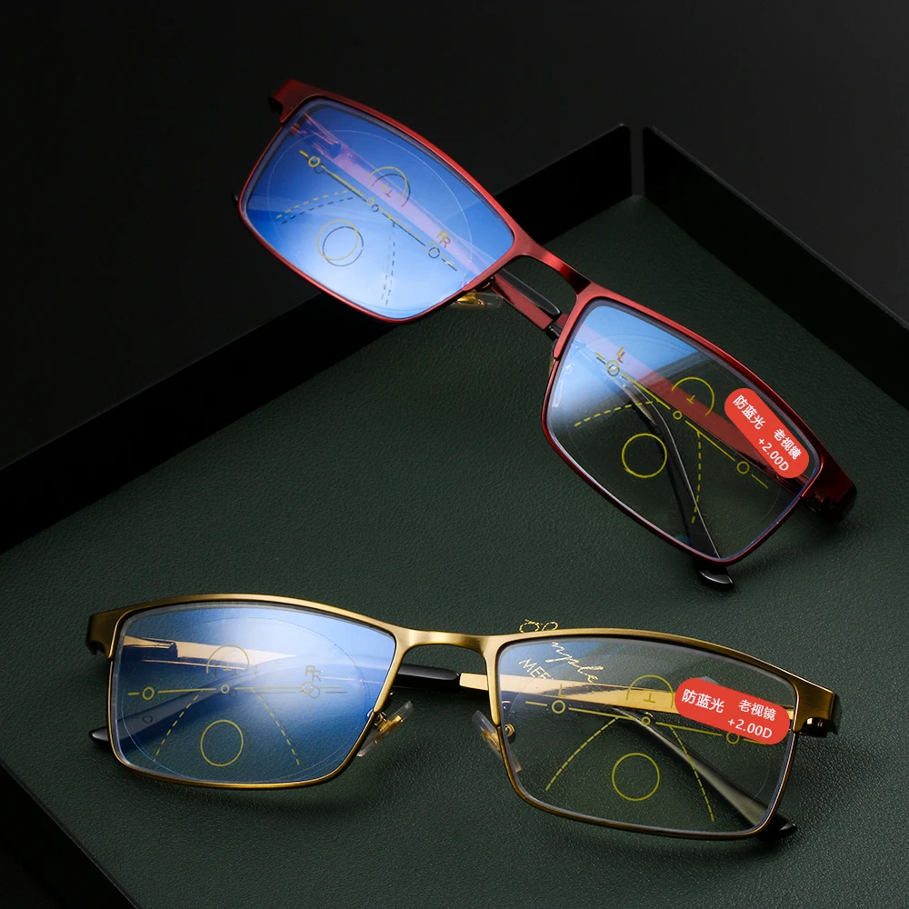 Женские и мужские прогрессивные Мультифокальные очки для чтения анти-синий