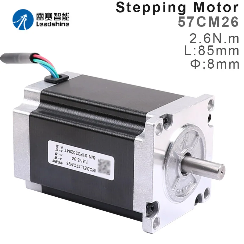 57CM26 Leadshine NEMA 23 stepper motor with 2.6N.m (369 oz-in) holding torque 2 phase step motor 4 wires shaft size 8 mm
57CM26 Leadshine NEMA 23 stepper motor with 2.6N.m (369 oz-in) holding torque 2 phase step motor 4 wires shaft size 8 mm