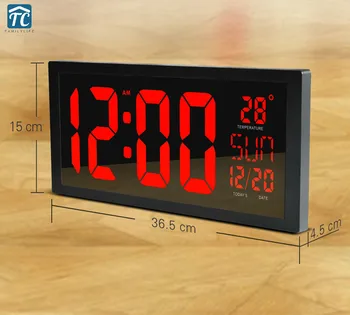 Electronic Led Wall Clock Large Number Display Thermometer Week Digital Clocks Home Decorate Time Memory Wall Clock
Electronic Led Wall Clock Large Number Display Thermometer Week Digital Clocks Home Decorate Time Memory Wall Clock