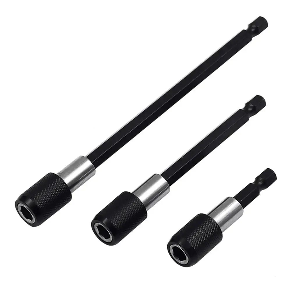 3Pcs Chrome Vanadium Steel Hex Shank Quick Release Screwdriver Bit Holder Extension Bar Drill Socket Adapter
3Pcs Chrome Vanadium Steel Hex Shank Quick Release Screwdriver Bit Holder Extension Bar Drill Socket Adapter