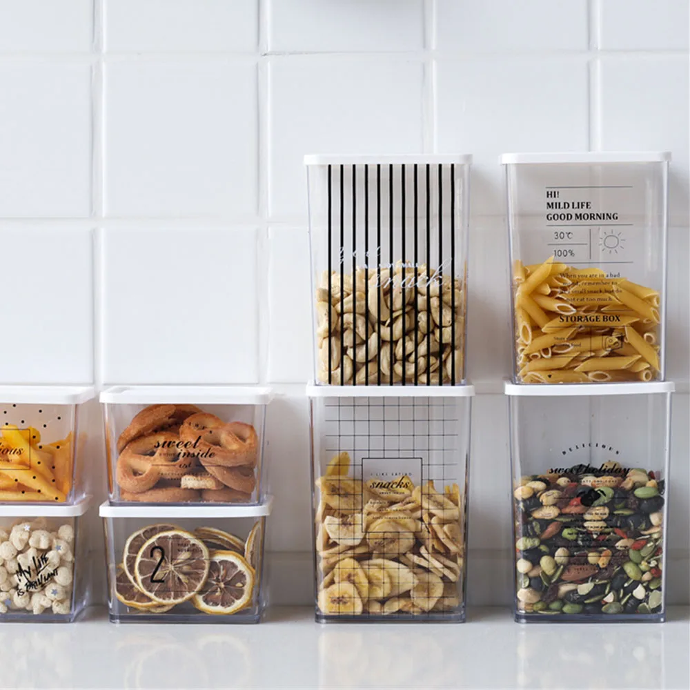 Kitchen Food Storage Container with Lid Moistureproof Plastic Storage Box Cereals Snacks Container Seal Pot Dry Coffee Candy Jar
Kitchen Food Storage Container with Lid Moistureproof Plastic Storage Box Cereals Snacks Container Seal Pot Dry Coffee Candy Jar