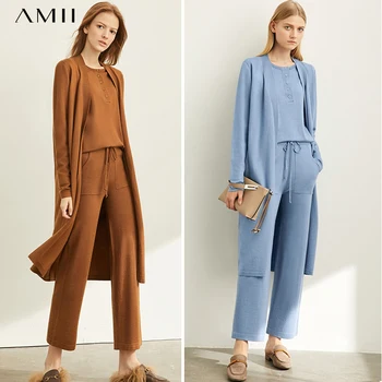 Amii Autumn Elegant Three Piece Set Female Casual Solid Knit Sweater Loose Coat and Trousers 11920160
Amii Autumn Elegant Three Piece Set Female Casual Solid Knit Sweater Loose Coat and Trousers 11920160