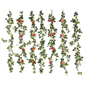 Artificial Rose Flower Rattan with Green Leaves Hanging Wall Garland for Home Wedding Party Garden Wall Decor
Artificial Rose Flower Rattan with Green Leaves Hanging Wall Garland for Home Wedding Party Garden Wall Decor