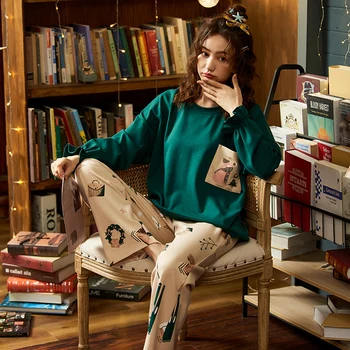 New Autumn Pajamas For Women Knitted Cotton Pajama Set Homewear Pijama Mujer Long Sleeve Casual Soft Big Size Female Sleepwear
New Autumn Pajamas For Women Knitted Cotton Pajama Set Homewear Pijama Mujer Long Sleeve Casual Soft Big Size Female Sleepwear