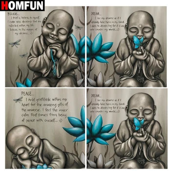 HOMFUN Diamond Painting Full Square/Round Diamond “Religious buddha” Pattern Embroidery Cross Stitch 5D Rhinestone Painting