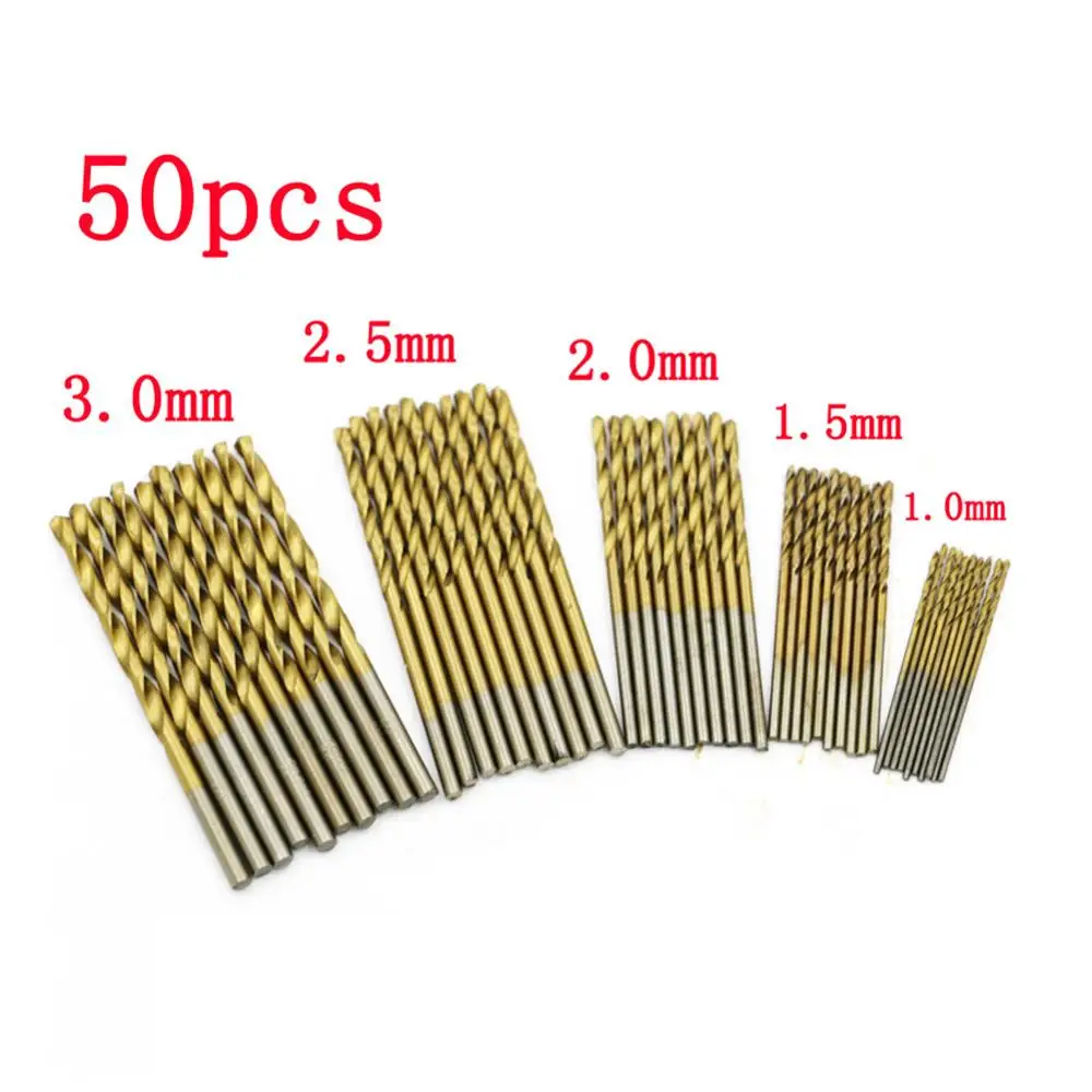 1 / 1.5 / 2 / 2.5 / 3mm50 HSS Titanium Coated High Speed Steel Drill Set for Plastic Wood Drilling Woodworking Tools Set
1 / 1.5 / 2 / 2.5 / 3mm50 HSS Titanium Coated High Speed Steel Drill Set for Plastic Wood Drilling Woodworking Tools Set