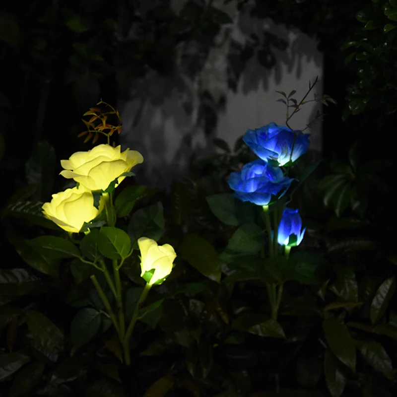 Solar Flower Light Rose Flower Lamp Led Solar Light For Garden Decoration Waterproof Outdoor Landscape Lawn Lamp For Patio Yard