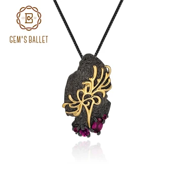 GEM'S BALLET Natural Rhodolite Garnet Irregular Pendant 925 Sterling Silver Handmade Equinox Flower Necklace for Women Jewelry
GEM'S BALLET Natural Rhodolite Garnet Irregular Pendant 925 Sterling Silver Handmade Equinox Flower Necklace for Women Jewelry