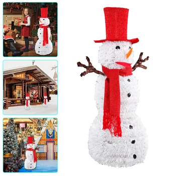 Collapsible Tinsel Christmas Tree Snowman With Hat Removable Hands And Scarf Easy-Assembly Reusable Artificial Glittery 2020
Collapsible Tinsel Christmas Tree Snowman With Hat Removable Hands And Scarf Easy-Assembly Reusable Artificial Glittery 2020
