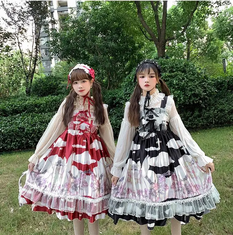 Japanese sweet lolita dress vintage lace bowknot cute printing princess daily victorian dress kawaii girl jsk loli cosplay 
Japanese sweet lolita dress vintage lace bowknot cute printing princess daily victorian dress kawaii girl jsk loli cosplay
