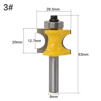 8mm Shank Half Round Bullnose Router Bit Bearing Woodworking Milling Cutter Tool Router Bit / 5*Router Bits 2020 New Arrival
8mm Shank Half Round Bullnose Router Bit Bearing Woodworking Milling Cutter Tool Router Bit / 5*Router Bits 2020 New Arrival