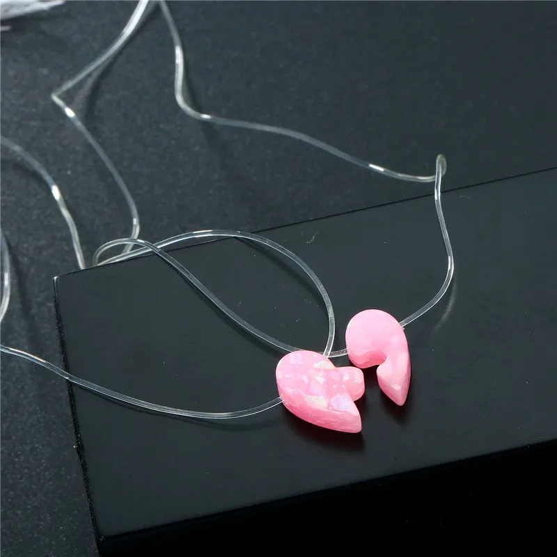 Mermaid Tear Necklaces Water Drop Crystal Choker Necklaces Transparent Fishing Line Invisible Chain Necklaces Collier Wholesale (3)