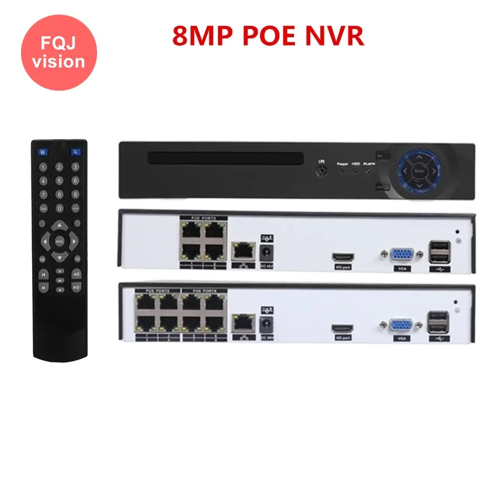 

4K POE NVR 4CH 8CH H.265 IP Camera Video Surveillance CCTV System P2P ONVIF 8MP IP POE Video Recorder for 2MP 5MP 8MP Cameras
