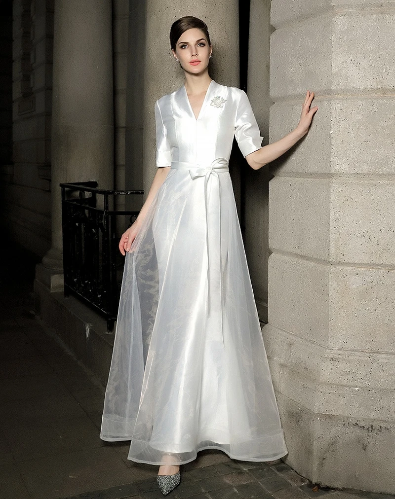 New Arrival Arabic V Neck White Long Evening Dress Short Sleeves 2024 Simple Prom Formal Gowns Abiye Elegant robe de soriee 
New Arrival Arabic V Neck White Long Evening Dress Short Sleeves 2024 Simple Prom Formal Gowns Abiye Elegant robe de soriee