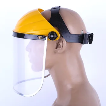 Headwear type wrapped protective face shield, yellow top white screen, splash proof PVC face shield protective face shield
Headwear type wrapped protective face shield, yellow top white screen, splash proof PVC face shield protective face shield