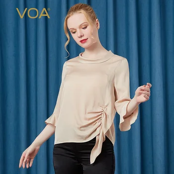 Voa Silk Half Turtleneck Cropped Ruffle Sleeve Pleated Design Bead Buckle T-shirt Bh02 Befree T Shirt Women Tshirt Harajuku 
Voa Silk Half Turtleneck Cropped Ruffle Sleeve Pleated Design Bead Buckle T-shirt Bh02 Befree T Shirt Women Tshirt Harajuku