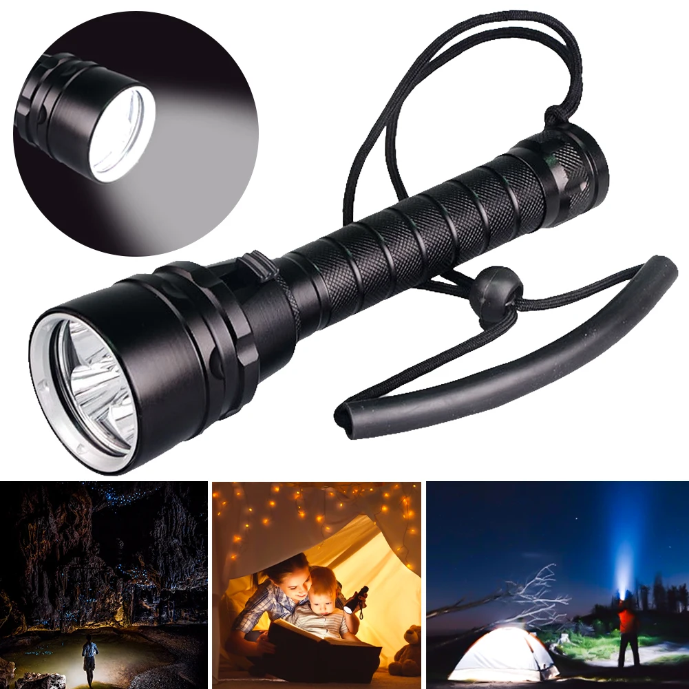 Waterproof Professional Powerful Super Bright LED Scuba Diving Flashlight Diver Light LED Underwater Torch Lamp
Waterproof Professional Powerful Super Bright LED Scuba Diving Flashlight Diver Light LED Underwater Torch Lamp