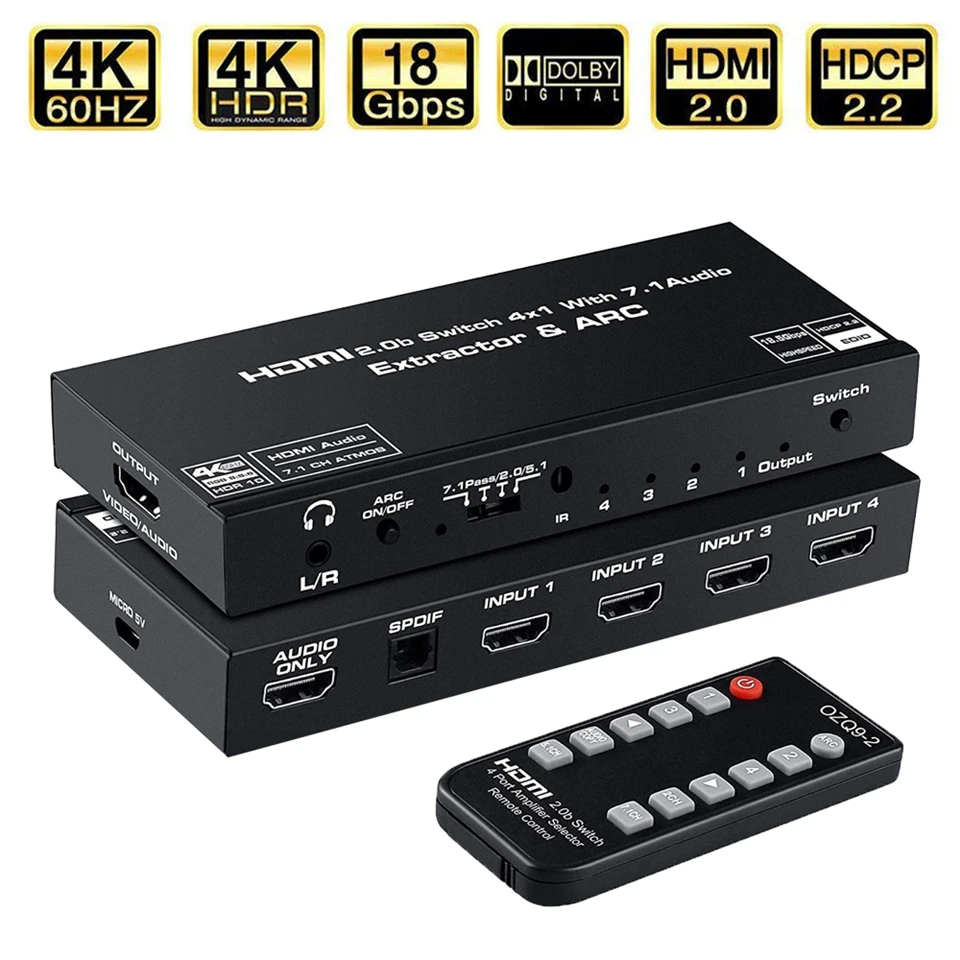 4K HDMI to RCA Audio Extractor SPDIF HDMI Audio Converter Adapter AV RSA Support 4K@60Hz RGB 8:8:8 HDCP 2.2 3.5mm Jack Toslink
4K HDMI to RCA Audio Extractor SPDIF HDMI Audio Converter Adapter AV RSA Support 4K@60Hz RGB 8:8:8 HDCP 2.2 3.5mm Jack Toslink