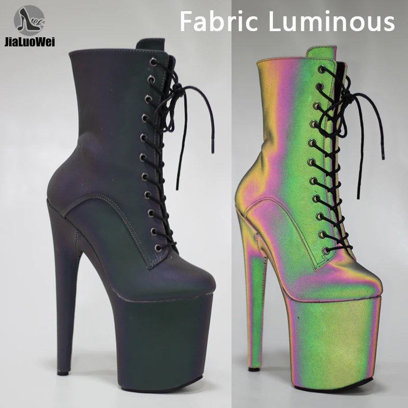 JIALUOWEI 8 inch high heel dancing boots Colorful Reflective Fabric Luminous Exotic style platform boots size 36-43
JIALUOWEI 8 inch high heel dancing boots Colorful Reflective Fabric Luminous Exotic style platform boots size 36-43