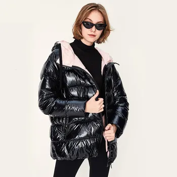 2019 Down Parkas Women Glossy Winter Coat Waterproof Hooded Jacket Thick Warm Snow Fashion Bright Color Cotton Padded Outerwear
2019 Down Parkas Women Glossy Winter Coat Waterproof Hooded Jacket Thick Warm Snow Fashion Bright Color Cotton Padded Outerwear
