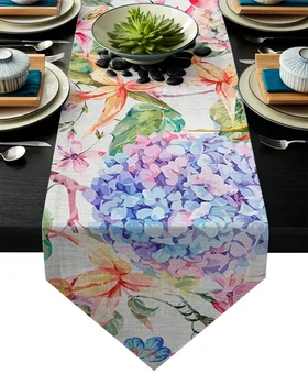 Hydrangea Spring Flower Plant Table Runner Christmas Decorations for Home Table Decorarion 
Hydrangea Spring Flower Plant Table Runner Christmas Decorations for Home Table Decorarion