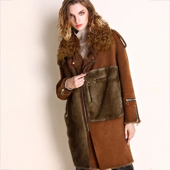 

Natural Real Fur Coat Female Mink Fur Wool Jacket Winter Coat Women Clothes 2020 Korean Vintage Double-faced Fur Tops ZT4106