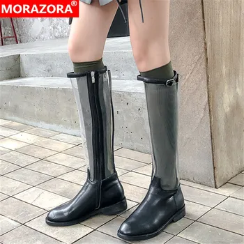 MORAZORA 2020 Newest genuine leather shoes women knee high boots zip unique Transparent long boots low heels casual shoes woman
MORAZORA 2020 Newest genuine leather shoes women knee high boots zip unique Transparent long boots low heels casual shoes woman