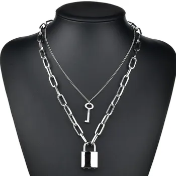 DIEZI Hip Hop Multilayer Punk Necklace Men Fashion Link Chain Key Lock Pendant Necklace For Women 2019 New Gothic Jewelry
DIEZI Hip Hop Multilayer Punk Necklace Men Fashion Link Chain Key Lock Pendant Necklace For Women 2019 New Gothic Jewelry