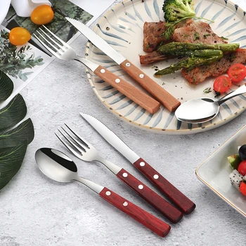 Tablewellware Stainless Steel Cutlery Set Silverware Tableware Fork Spoon Knife Set Kitchen Dinnerware Set with Wood Reusable
Tablewellware Stainless Steel Cutlery Set Silverware Tableware Fork Spoon Knife Set Kitchen Dinnerware Set with Wood Reusable