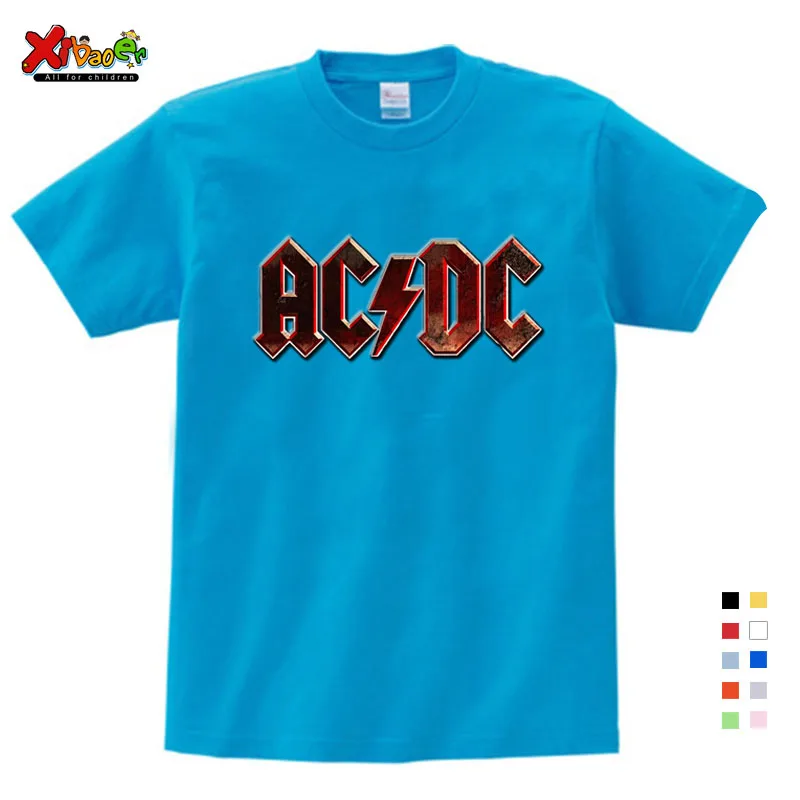 

ACDC Girls Baby Clothes for Summer Tops 3-12 Years Children T Shirt Boys Clothes Short Cartoon White T Shirts 3T-9T ACDC