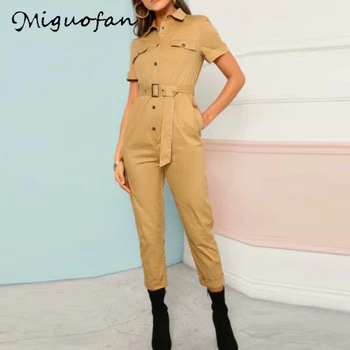 Miguofan Casual cargo female jumpsuits sash pocket sport womens jumpsuit romper Chic short sleeve spring rompers ladies overalls
Miguofan Casual cargo female jumpsuits sash pocket sport womens jumpsuit romper Chic short sleeve spring rompers ladies overalls