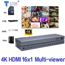 4K HDMI 16x1 Quad Multi-viewer Switcher 16 In 1 Out Seamless Switch Multiviewer Picture Screen Divider Converter Ethernet RS232
4K HDMI 16x1 Quad Multi-viewer Switcher 16 In 1 Out Seamless Switch Multiviewer Picture Screen Divider Converter Ethernet RS232