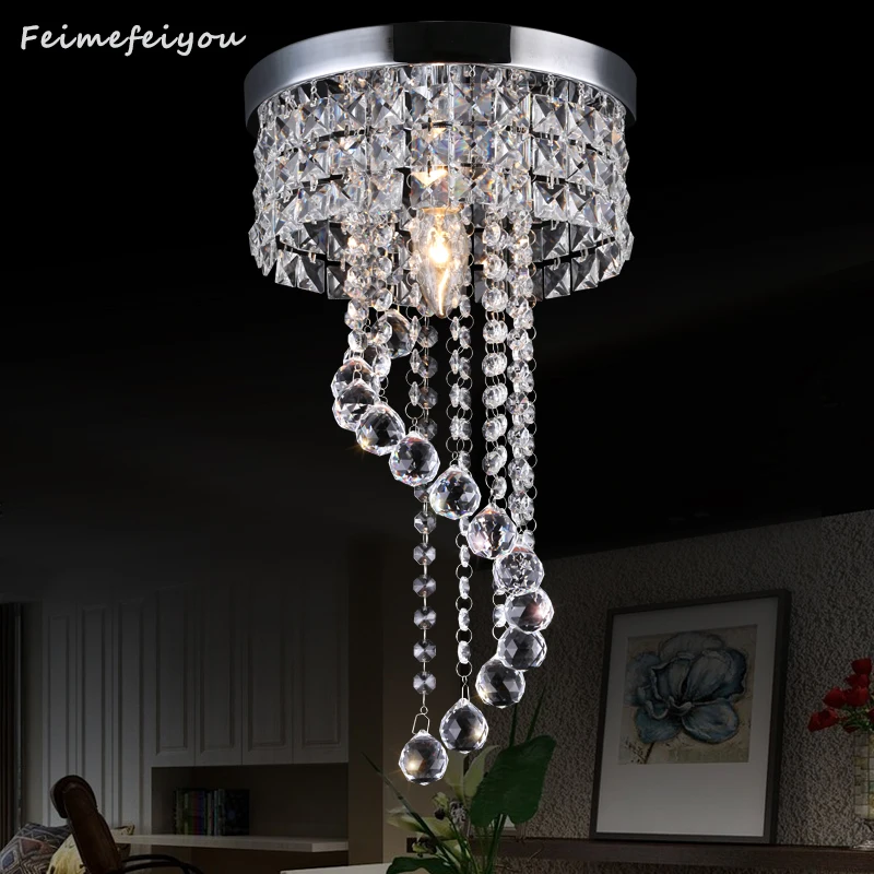 LED Crystal ceiling light Chrome Flush Mount Fixture with Raindrop Crystals, Modern Ceiling Lighting
LED Crystal ceiling light Chrome Flush Mount Fixture with Raindrop Crystals, Modern Ceiling Lighting