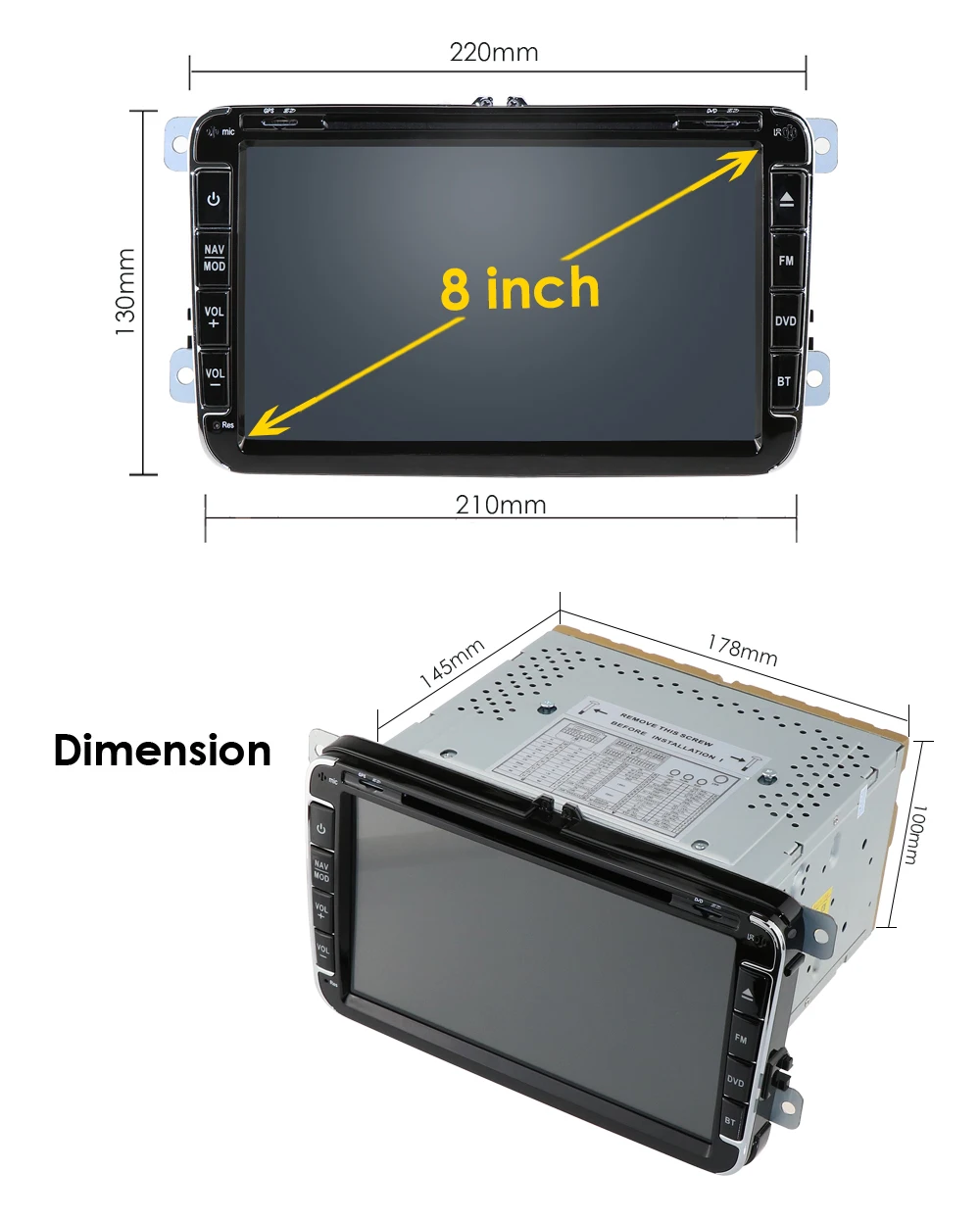 Perfect 8 inch 2 din 3360  MTK Car DVD GPS radio player for Volkswagen golf 5 touran passat B6 B7 Lavida polo tiguan Skoda with GPS card 29